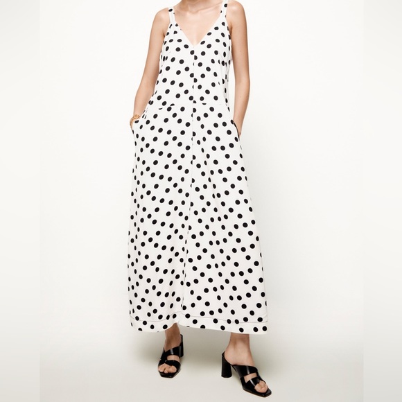 ZARA STUDIO POLKA DOT SLIP MAXI DRESS - Picture 11 of 16